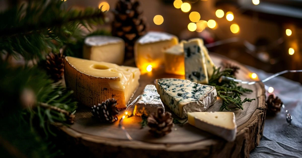 Tabla de quesos y embutidos para Navidad